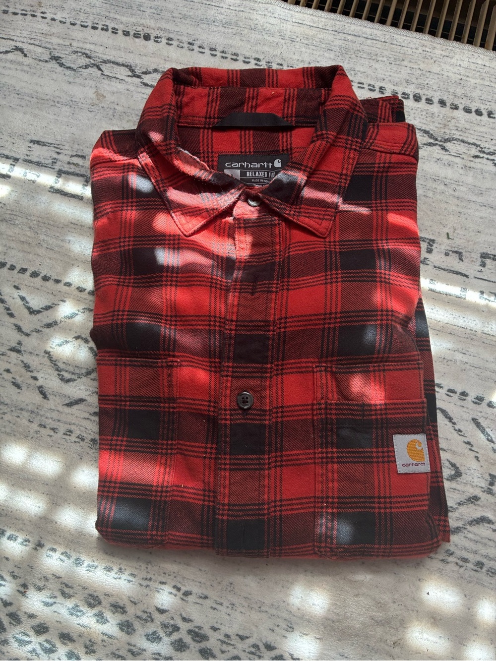 Carhartt Men's Red Plaid Flannel Shirt